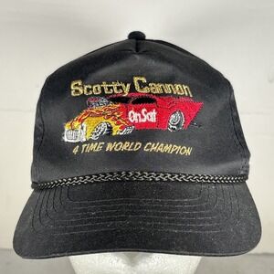 Vtg YoungAn Scotty Cannon 4 Time World Champ Racing Snapback Rope Hat